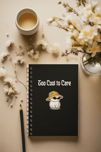 Too Cool To Care Black Notebook - PetXcite