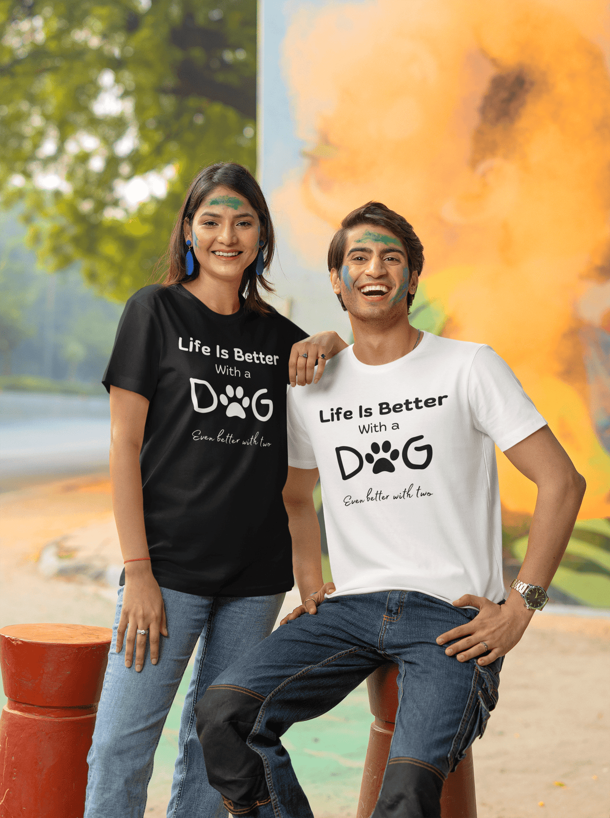 Life Is Better With A Dog (even better with two) T-Shirt - PetXcite