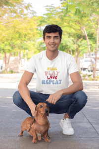 Paws Play Love Repeat T-Shirt - PetXcite