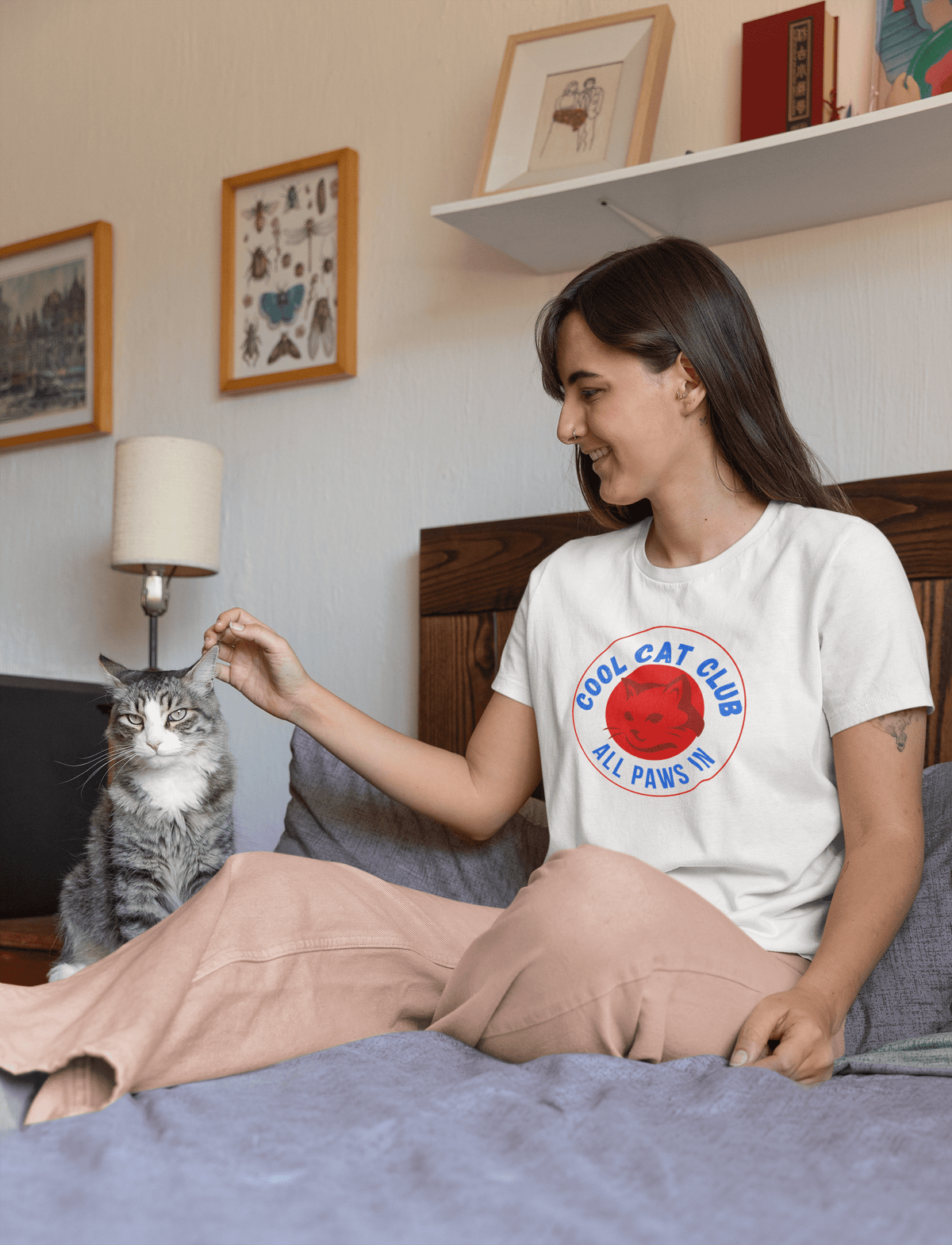 Cool Cat Club: All Paws In T-Shirt - PetXcite