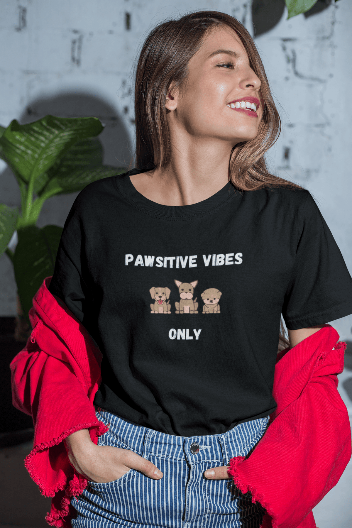 Pawsitive Vibes Only T-Shirt - PetXcite