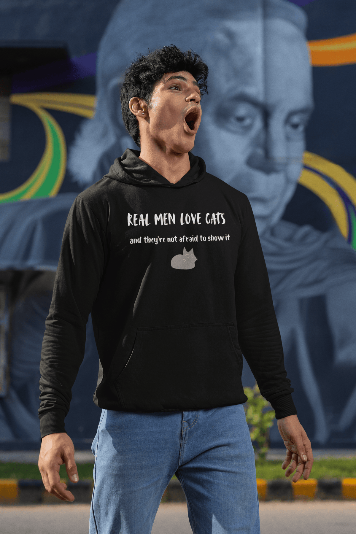 Real Men Love Cats (and they’re not afraid to show it) Hoodie - PetXcite